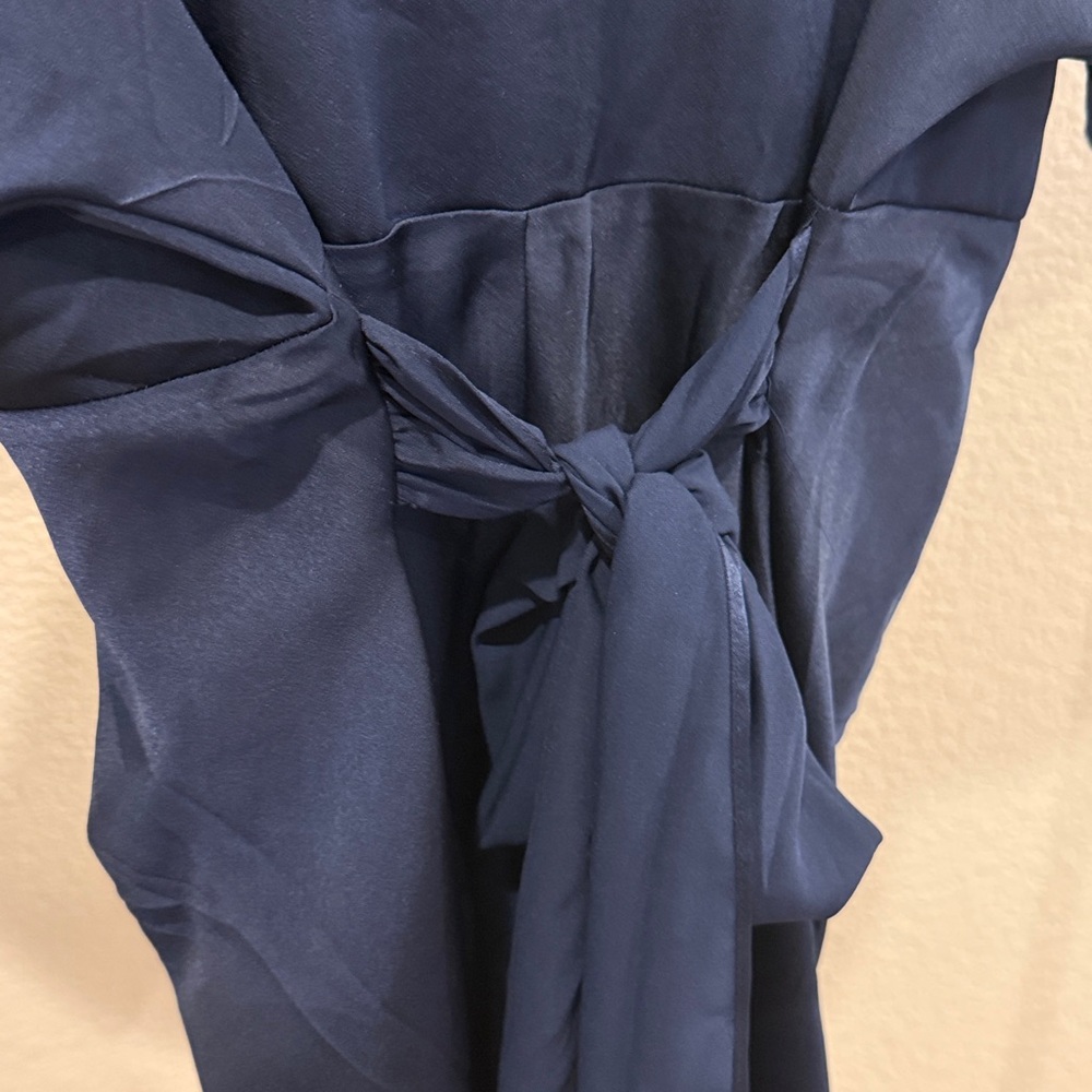 Amazon Essentials Navy Button-Front Midi Dress - image 4